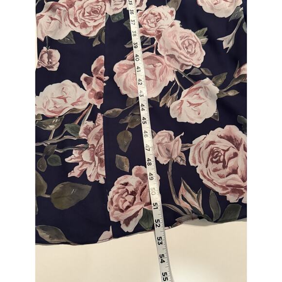 Fame & Partners Maxi Dress Sz 2 Floral True‎ Wrap Navy Bridesmaid Prom Formal - Picture 6 of 16